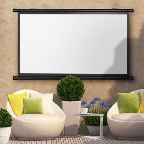 GSKDZG Schermo Proiettore Avvolgibile Manuale Schermo di Proiezione A Parete 40 50 60 Pollici Telo Proiettore Home Theater HD 4K per Interni Esterni, Formato 4:3 16:9(72 inch (16:9))