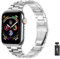 YDxingY Correa de Metal Compatible con Apple Watch 38mm 40mm 41mm, Correa Metálica de Acero Inoxidable, Ajustable con Liberación Rápida, Plata