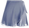 Damen Ballettrock Wickelrock Hellgrau Chiffon Tanz Rock Verstellbare Taille Krawatten Gymnastik Ballettrock