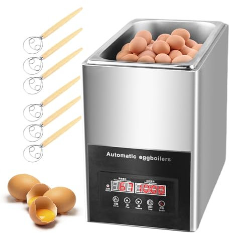 forplubossmmp Hervidor De Huevos Eléctrico con Control De Temperatura De 30 A 90 °C para Uso Comercial | Hervidor De Huevos Profesional De Gran Capacidad con Capacidad para hasta 50 Huevos