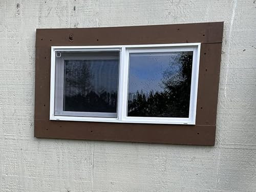 Unterputz-Spielhaus-Fenster mit zu öffnender B, Außendusche, Schiebefenster, Ersatz-Kellerfenster mit Bildschirm, weiß, 81,3 x 35,6 cm, verschönern Sie Ihren Wohnraum im Freien