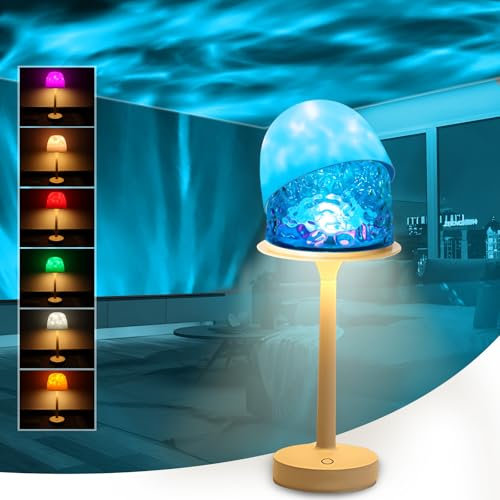Galaxy Light Projector for Bedroom, 3 in 1 Rechargeable Ocean Lamp, Cordless 16 Colors Aurora Northern Lights Projector, 30 Lighting Modes Sensory Wave Lamp for Kids/Party