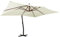 Toshilian Parasol Déporté Inclinable, Parasol de Jardin Extérieur Parasol de Terrasse Protection UV Parasol de jardin en porte-à-faux avec mât en bois blanc sable