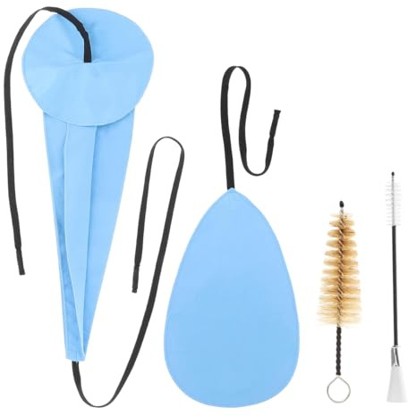 Tiardey 4-in-1-Saxophon-Reinigungsset, Altsaxophon-Reinigungstuch, Saxophon-Hals-Reinigungstupfer, Mundstückbürste und Staubbürste, Blau
