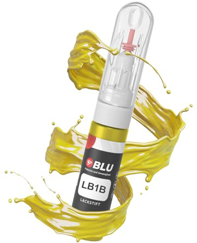 BLU Lackstift Auto kompatibel für VW Skoda SEAT LB1B GELB Sunflower | Auto Lack Reparatur 2in1 Ausbesserungslack Pinsel + Nadel