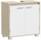 VASAGLE Armario Bajo Lavabo, Mueble de Baño, 2 Compartimentos Detrás de Las Puertas, para Diferentes Tipos de Lavabos, con Pies, 30 x 60 x 60 cm, Beige Natural y Blanco Nube BBK506L01