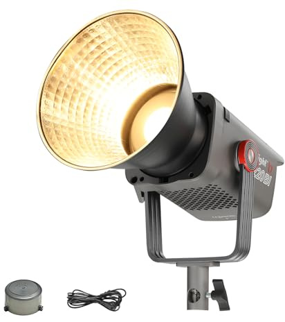 JINBEI COB Video Light Bicolore JL-220Bi 220W (2700K-6500K) – Illuminazione Pro Ra>97/SSI>91, Montatura Bowens, Controllo APP per Fotografia/Video