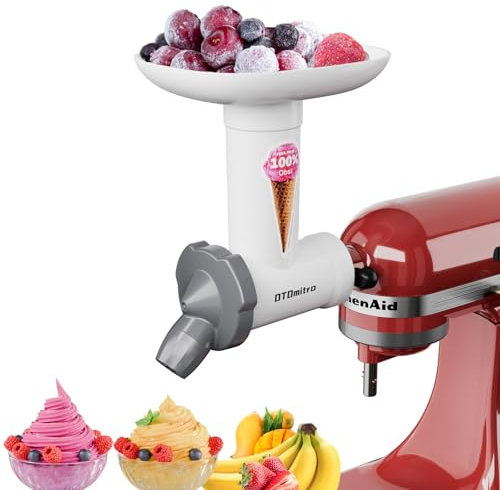 OTOmitra Ice Maker Attachment for Kitchenaid Stand Mixer, Fruit Ice Machine Attachment, BPA-Free, Food-Grade Materials, Soft Ice Cream Machine Attachment, Dairy Free Ice Cream Maker