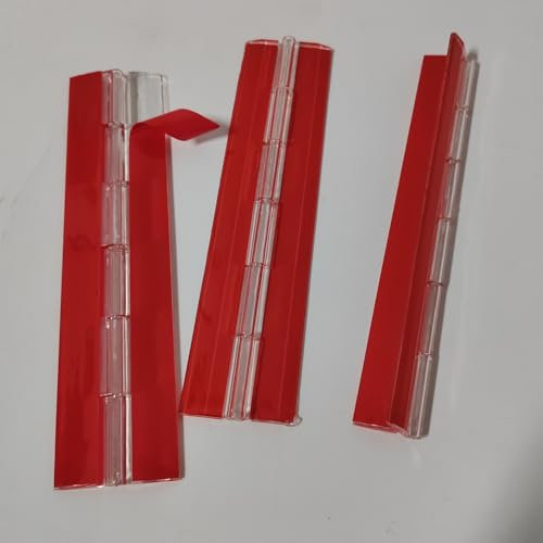 Bisagra de piano continua de plástico transparente de 200 mm (autoadhesiva), para caja de bricolaje, acuario, bandeja de carrito de golf, soporte de exhibición, etc. Bisagra adhesiva (3 unidades)