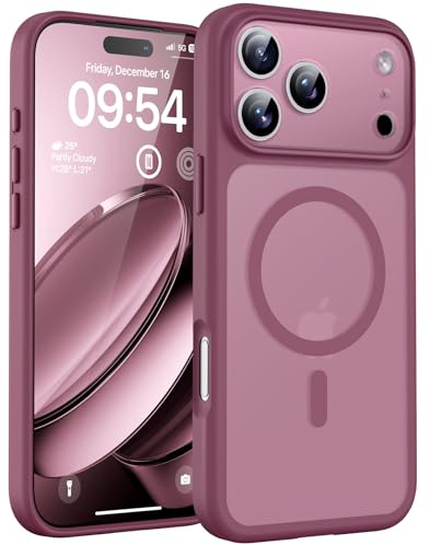 TOCOL für iPhone 17 Pro Hülle, Kompatibel mit MagSafe, Pflaume | Vollständiger Kameraschutz Handyhülle, Eingebauter Magnetring Case, Militärschutz Stoßfest Kratzfest Haltbarkeit Phone Cover