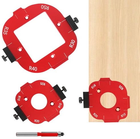 Router Template and Jig for Woodworking, Set of 2 Radius Jig Router Templates Corner, Radius Jig Router Templates R10 R15 R20 R25 R30 R35 R40 R50 for Precision Routing Furniture Edges DIY Woodworking