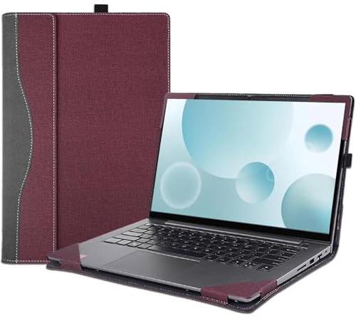 Housse amovible en similicuir PU pour ordinateur portable Lenovo IdeaPad 3 15ABA7 15ALC6 15IAU7 15IAU7 15ITL6 &IdeaPad Slim 3 15ABR8 15AMN8 15IAH8 15IRU8 15IAN8 15IRH8 Rouge vin