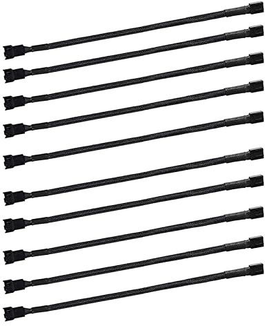 DAWSAXZKL 10 pièces 4 Broches Ventilateur rallonge câble d'alimentation connecteur boîtier mâle à Femelle câbles d'extension compatibles avec Ventilateur 4 Broches/3 Broches
