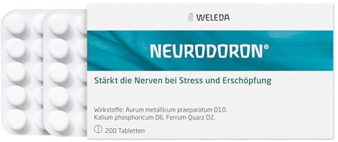 WELEDA Neurodoron® Anti-Stress Tabletten - Zur Beruhigung bei nervöser Erschöpfung, Reizbarkeit, Nervosität, depressiver Verstimmung, stressbedingter Angst und innerer Unruhe - 200 St