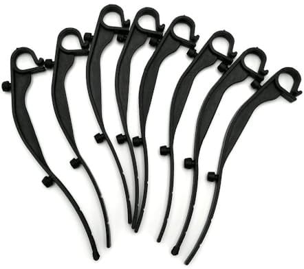 Lot de 8 crochets fixation grillage chéneau Noir