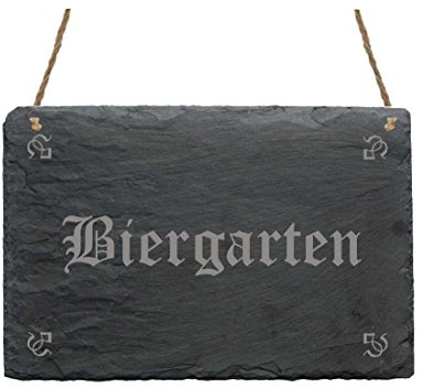 Schiefertafel « BIERGARTEN » Türschild Dekoschild Dekoration - Schild für Gastro Hotel Restaurant Garten - Getränke Bier