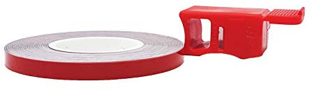 4R Quattroerre.it 10232 Wheel Stripes Tiras Reflectantes para Llantas de Moto con Aplicador, Rojo, 5 mm x 6 mt