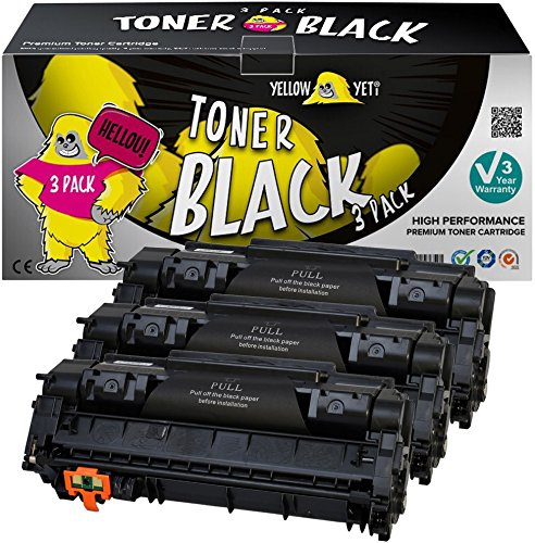 YELLOW YETI Q5949A 49A 3 Premium Toner kompatibel für LaserJet 1160 1160Le 1320 1320n 1320nw 1320tn 3390 MFP 3392 MFP i-SENSYS LBP-3300 LBP-3360 [3 Jahre Aufschlag]