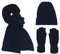 FEOYA Damen Stricken Mütze Schal Handschuh Set Wolle Dicke Beanie Schlauchschal für Herbst Winter