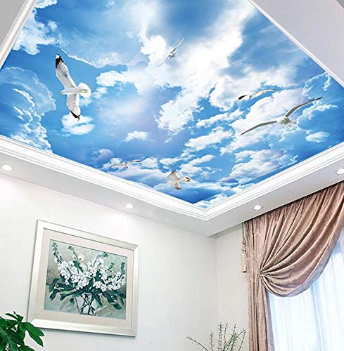 Stereoskopische 3D-Decke, Tapete, blaue Kinderzimmer-Tapete, Hintergrundbild für die Wandverkleidung der Schlafzimmer im Wohnzimmer, 350 × 245 cm