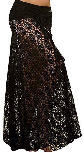 JFAN Mujeres Vestido de Encaje Ropa De Baño Vestido Cover Up Camisola Y Pareos Bikini Cover Up Mujer Ropa de Baño Playa Traje de Baño(Negro,Talla única)