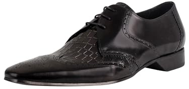 Jeffery West Men's Leather Derby Shoes, Black