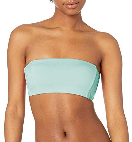 Bikini Lab Women's Cap Sleeve Bandeau Bra Bikini Swimsuit Top, Seafoam, XX-Small