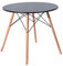 IPOTIUS Mesa de Comedor Redonda Madera,Mesa Pequeña Cocina Nórdico,Patas de Madera,80X75cm Negro