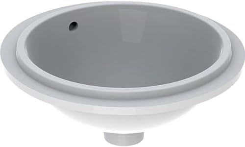 Geberit VariForm Unterbauwaschtisch rund, 330mm, ohne Hahnloch, mit Überlauf, Farbe: Weiß - 500.745.01.2
