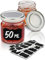 Praknu 24 Mini Pots à Confiture de 50ml - Avec Étiquettes et Marqueur - Hermétique - Lavable au Lave-vaisselle - Idéal comme Cadeau