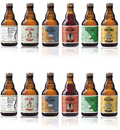Birra Follina - Box Degustazione 12 Birre Artigianali non filtrate e non pastorizzate - 33cl - Prodotta in Italia