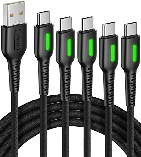 INIU USB C Kabel, Ladekabel USB C 5 Stück (1+1+2+2+0.5m) QC 3.1A Typ C Schnellladekabel, Nylon Geflochtenes Handy USB-C Schnellladung für iPhone 16 15 Pro Samsung S22 S10 Huawei Google Piexl Xiaomi.
