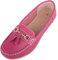 ABSOLUTE FOOTWEAR Womens Slip On Casual Leather Loafer/Deck/Boat Shoes/Sandals - Fuchsia - UK 7
