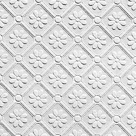 Anaglypta Papier peint 3D, motif floral, recouvrable, en vinyle, blanc