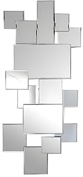 Vente-unique Wandspiegel AROL 120 x 2 x 53 cm, Edelstahl und Spiegel | Design Stil|Silberfarben|Metall