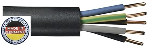 Pollmann NYY J 3x1,5 3x2,5 5x1,5 5x2,5mm² Erdkabel Starkstromkabel Kabel 1-25m (NYY-J 5 x 2,5mm², 5 Mtr.), Black