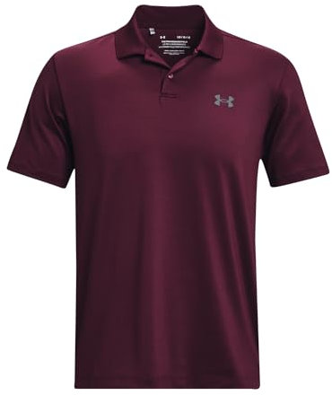 Under Armour Men's Performance 3.0 Polo Golf Shirt, (600) Dark Maroon / / Pitch Gray, XX-Large