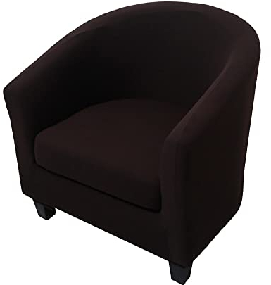 Highdi Sesselschoner Sesselüberwurf mit Elastisch Stretch Husse 2 Stück, Club Chair Schonbezug Sofabezug mit hoher Dehnung Sessel für Loungesessel Cocktailsessel (einfarbig Dunkelbraun)