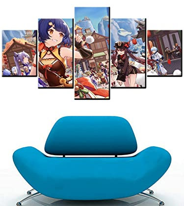 Wandbild Kunstdruck Wanddeko Wand Wohnzimmer Wanddekoration Deko Anime Figur Poster Interieur Gemälde Ästhetik Raum Dekor Bild Home Decoration Accessoires Kawaii Zimmer Dekor, 40X60Cmx2 40X80Cmx2 40