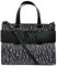 Armani Exchange Women's Large Logo Placket Satchel Bag Big Tote, Beige/Black