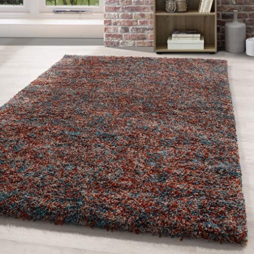 HomebyHome Shaggy Teppich 300x400 Wohnzimmer (280 x 370 cm) - Hochflor Wohnzimmerteppich Mehrfarbig Extra Weich und Flauschig - Langflor Teppiche für Schlafzimmer, Küche, Flur - Carpet, Halı