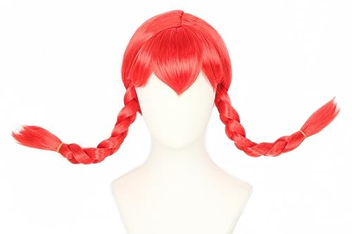 Topcosplay Perücke für Erwachsene Damen - Lange Rote geflochtene Zöpfe Cosplay Halloween Karneval Perücke