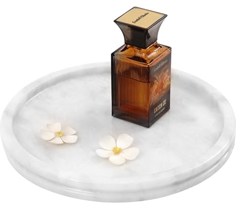 Radicaln Marble Tray White 10 Handmade Coffee Table for Kitchen Countertop - Makeup Storage Vanity - Tabletop Decor Round - Decorative