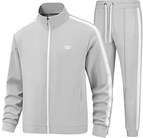 W JIANWANG Herren Jogginganzug Trainingsanzug Sportanzug Fußball Sporthose für Gym Tracksuit Atmungsaktiv Hausanzug JW-3608-L
