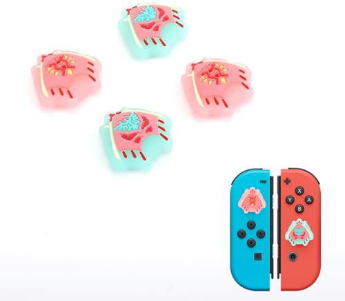 DLseego Capuchons de Poignée de Pouce Compatibles avec Switch/Switch Lite/Switch OLED,Cool Zelda Parapente Thème Analogique Joystick Cover,Silicone Switch Bouton Capuchons de poignée-Bleu Rose