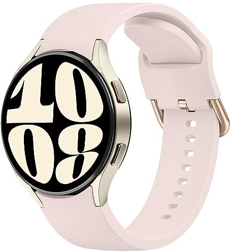 Mugust Correa para Samsung Galaxy Watch 4/5/6 y Classic - Pulsera de Silicona Suave para Hombre y Mujer - Compatible con 40mm, 42mm, 43mm, 44mm, 45mm, 46mm, 47mm (Rosa)