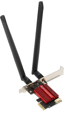 Septpenta WLAN Karte, 5374 Mbit/S Pcie WLAN 6e Karte, MU MIMO Übertragungstechnologie, Triband 6G/5, 8 G/2, 4 Ghz Kühlkörper PCI e Wireless Netzwerkkarten