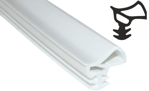 SN-TEC Stahlzargendichtung, Türdichtung, Ersatzdichtung, Z 1180, Breite: 16mm, Höhe: 11mm zum einstecken, Farbauswahl: weiß/grau (Weiß, 30 Meter)