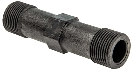 tecuro Passstück für Wasserzähler Wärmemengenzähler 1 Zoll x 130 mm Kunststoff schwarz für Wasserzähler DN20 - Ideal für Rohbaumontage