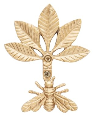 IndianShelf Crochets muraux décoratifs en forme d'abeille pour enfants, crochets à suspendre en laiton doré, support mural de salle de bain, porte-serviettes vintage